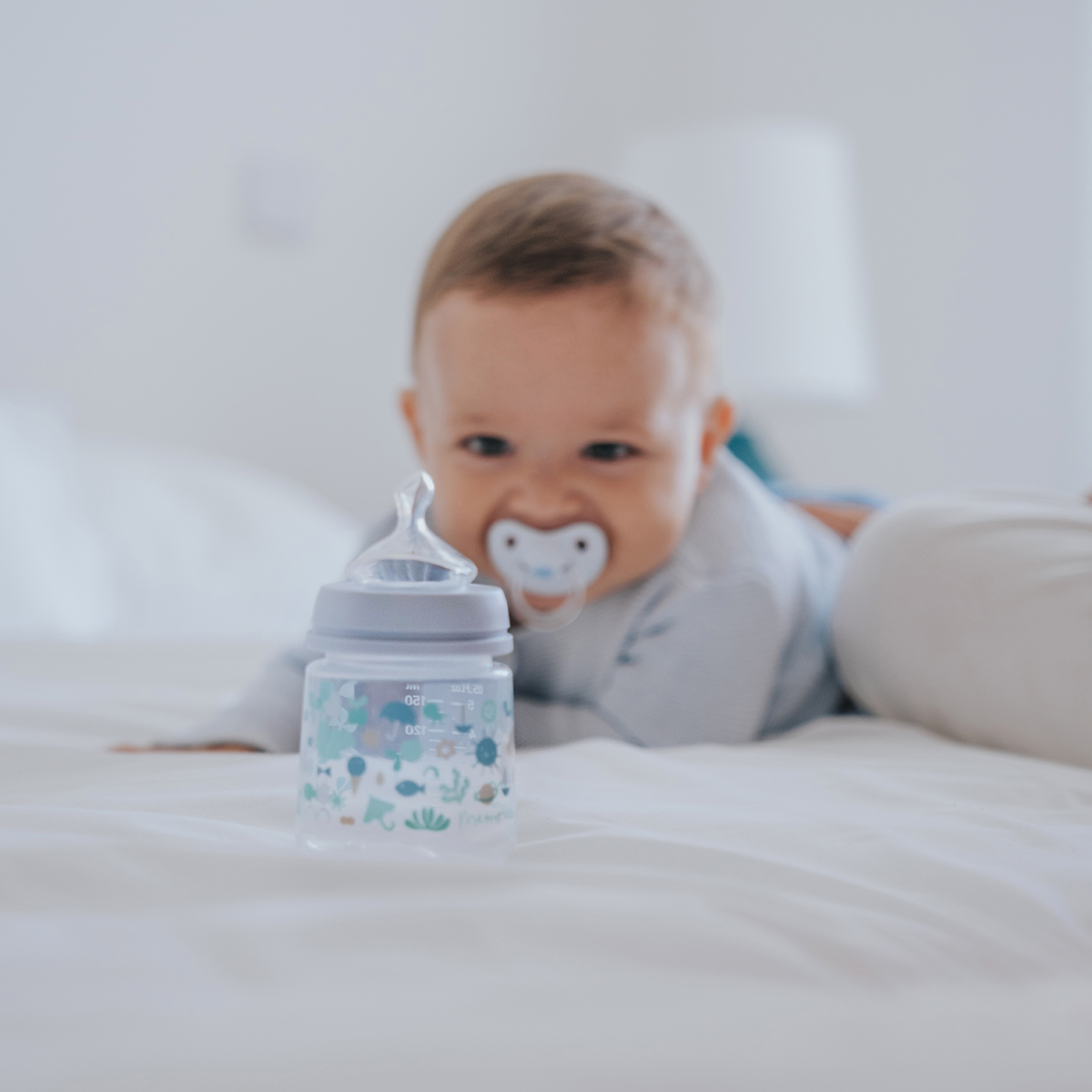 Wide neck bottle with anatomical teat 150ml