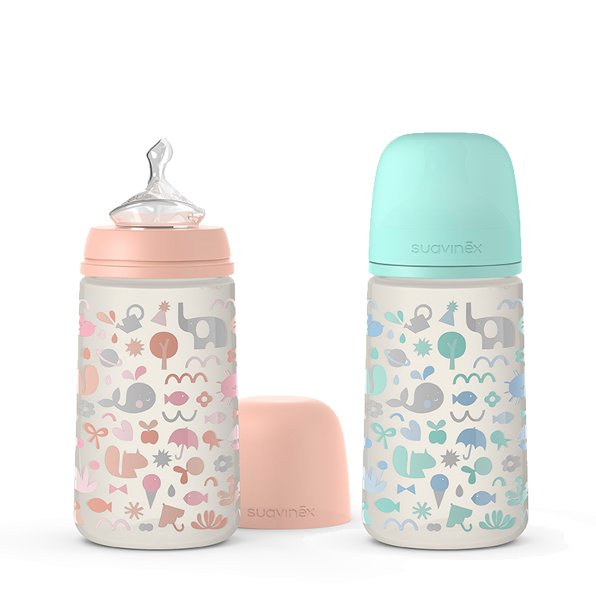Wide neck bottle with anatomical teat 270ml