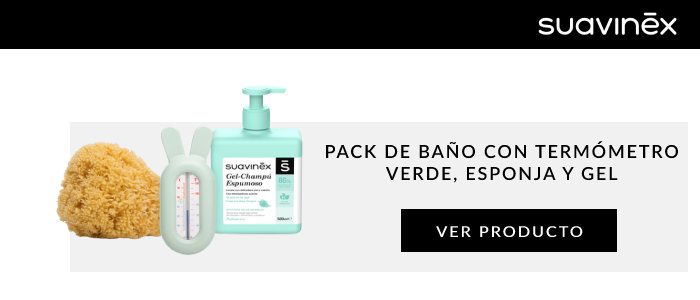 Pack de Baño con termómetro verde, esponja y gel