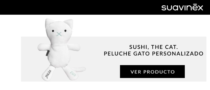 Sushi, the cat. Peluche gato Personalizado Suavinex