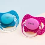chupetes rosa y azul