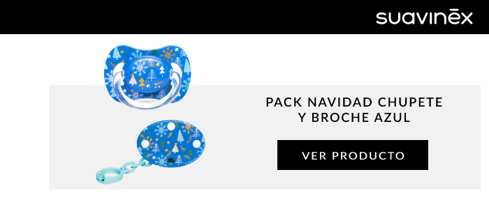 Pack Navidad chupete y broche azul