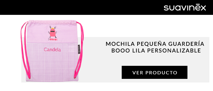 mochila pequena guarderia booo lila personalizable