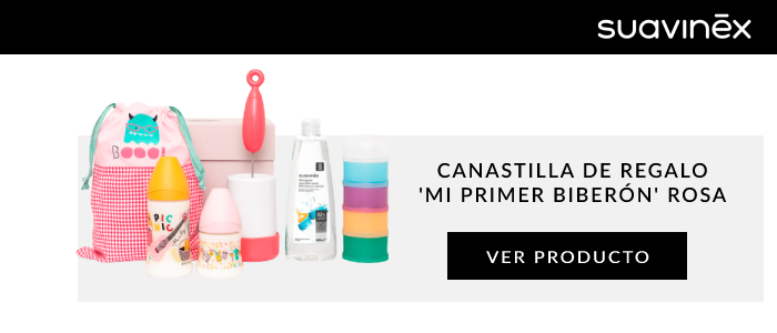 Canastilla de regalo 'Mi primer biberón' rosa