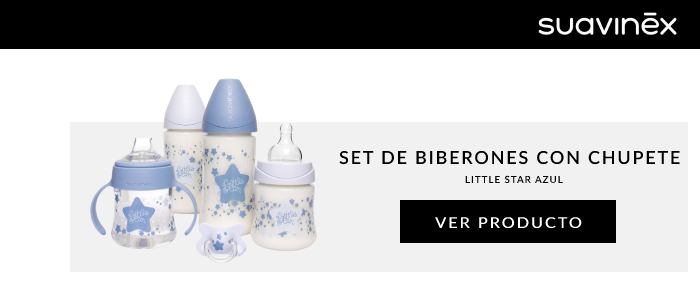 Set de biberones con chupete Little Star Azul