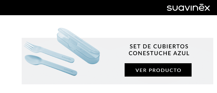 Set de cubiertos con estuche azul