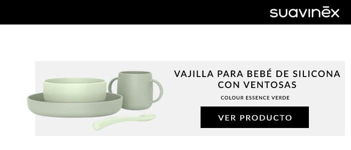 Vajilla para Bebé de Silicona, con Ventosas, Colour Essence Verde