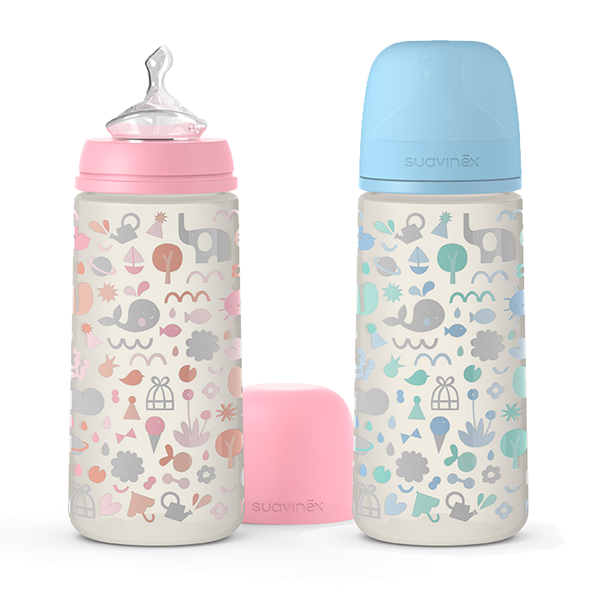 Wide neck bottle with anatomical teat 360ml