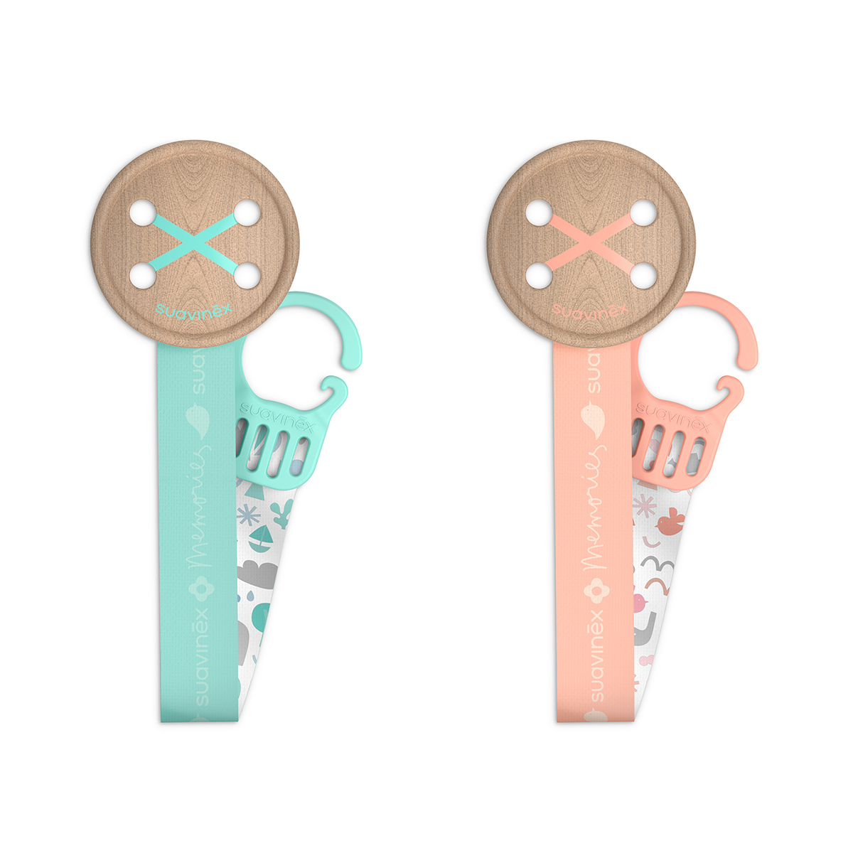 Soother clip with ribbon