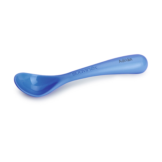 azul azul 2 cucharas para bebés de silicona 